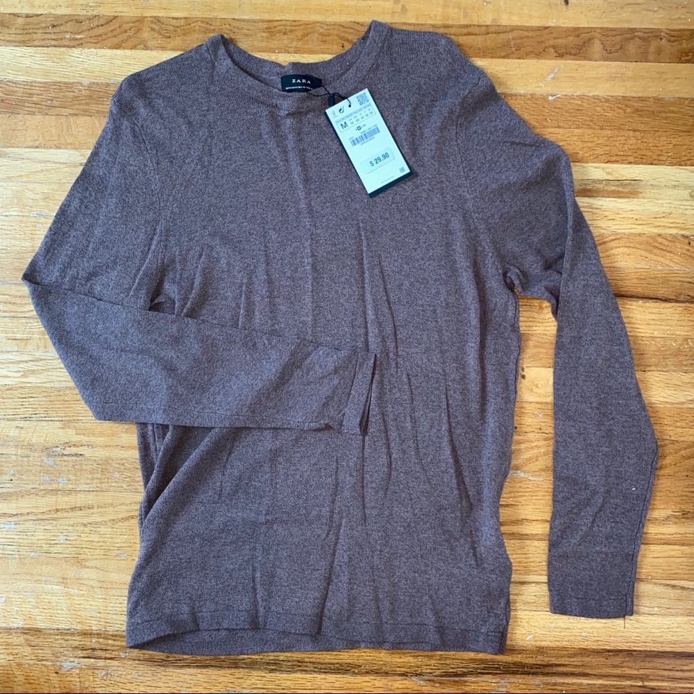 Zara Man Soft Knit Sweater * Brown * NWT